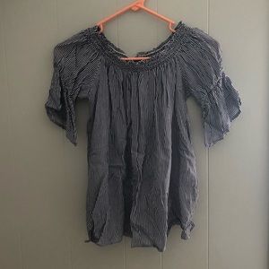 Francescas blue and white striped top